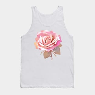 Romantic Blush Pink Isolated Abstract Rose Watercolor Flower Painting Tank Top